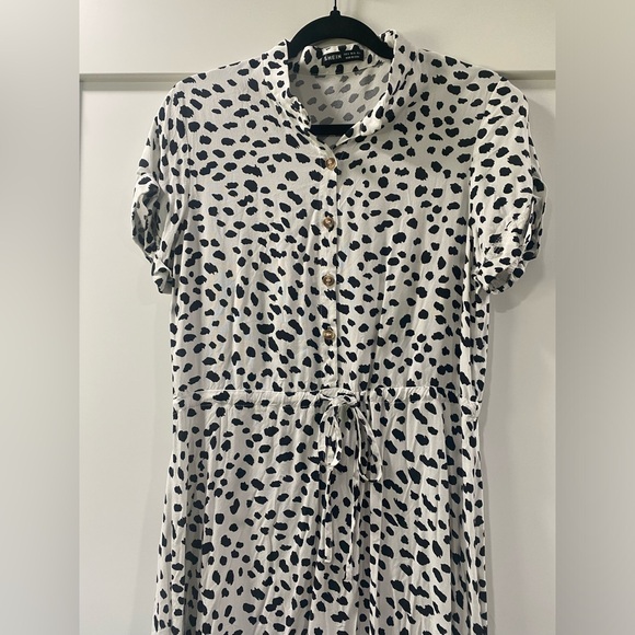Stylish Black and White Polka Dot Dalmatian Dress sz S - Picture 4 of 9
